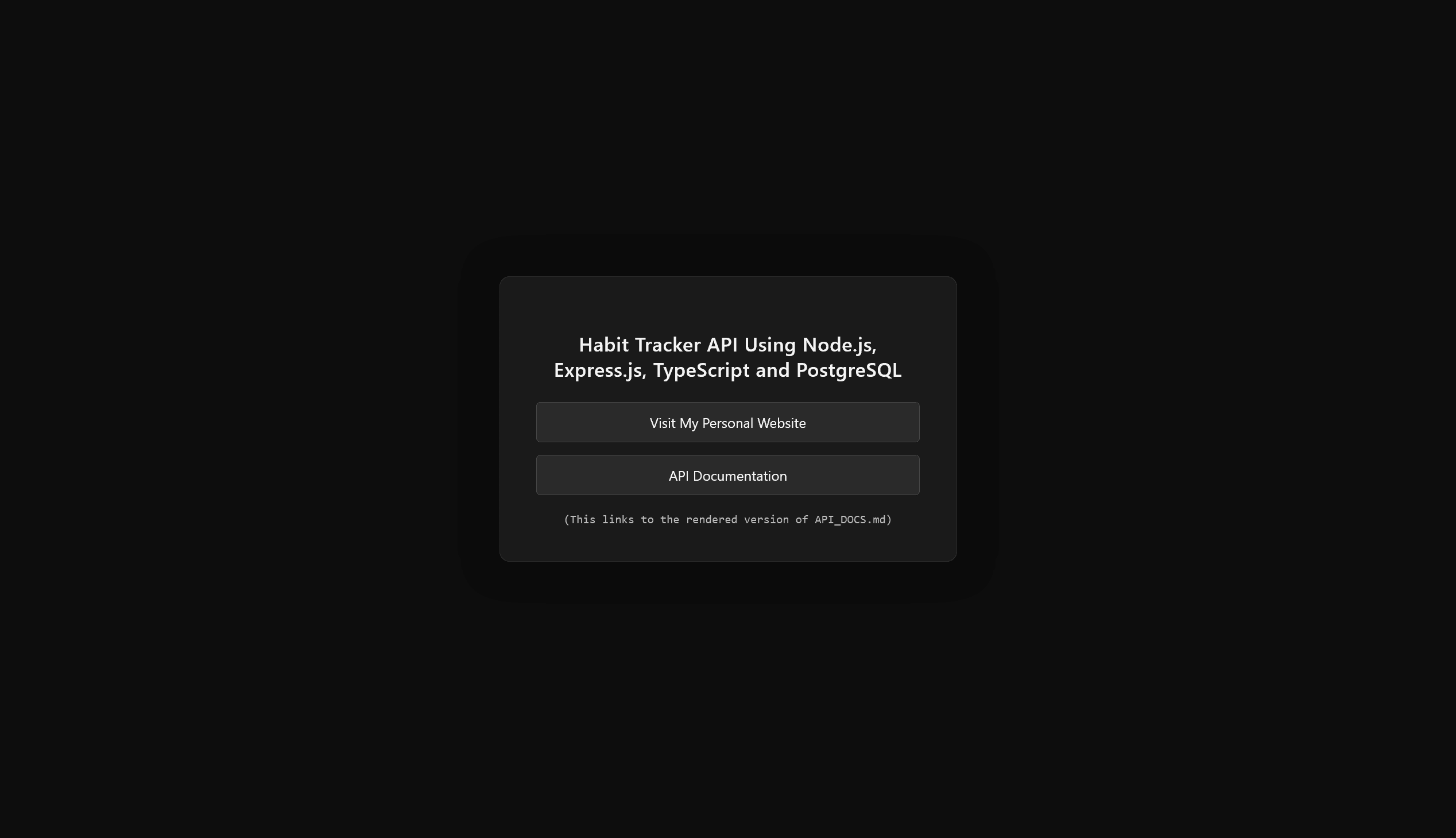 Habit Tracker API