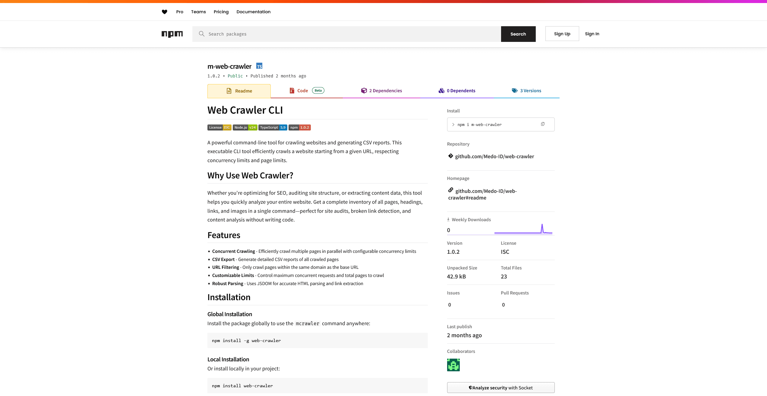 Web Crawler CLI